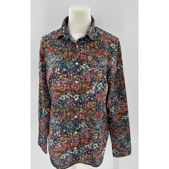 J Crew Liberty of London Floral Top Button up Shirt Long Sleeve Blouse 6 S - Picture 3 of 7